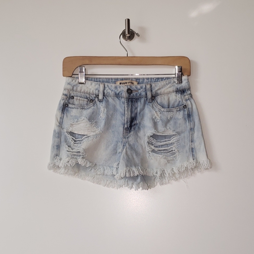 Blue Spice tortured light denim shorts sz. 3